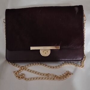 DKNY Rich Brown Leather Clutch